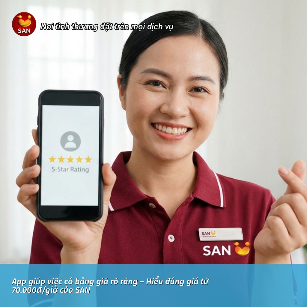 App giúp việc có bảng giá rõ ràng