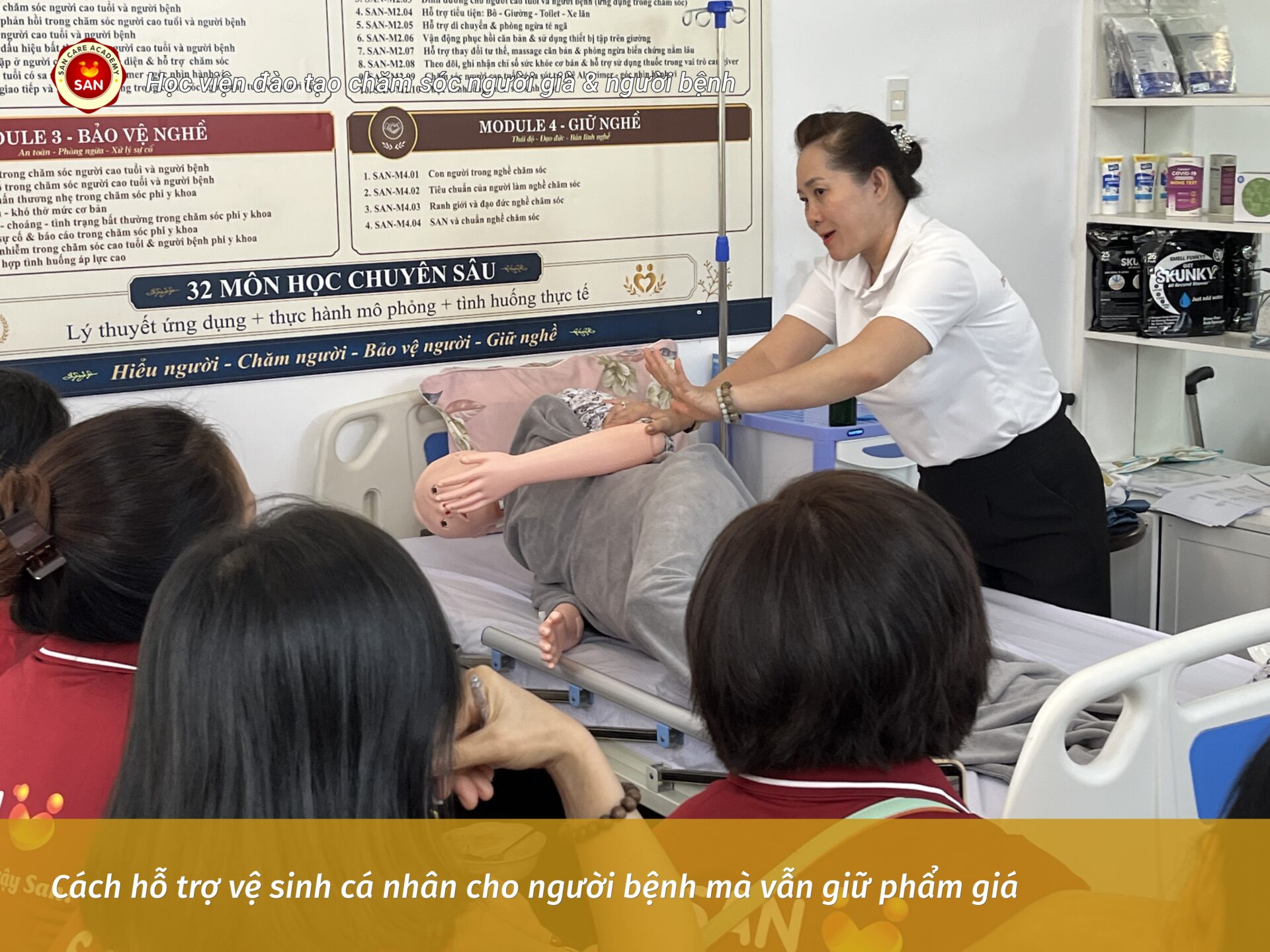 Providing personal hygiene assistance to patients.