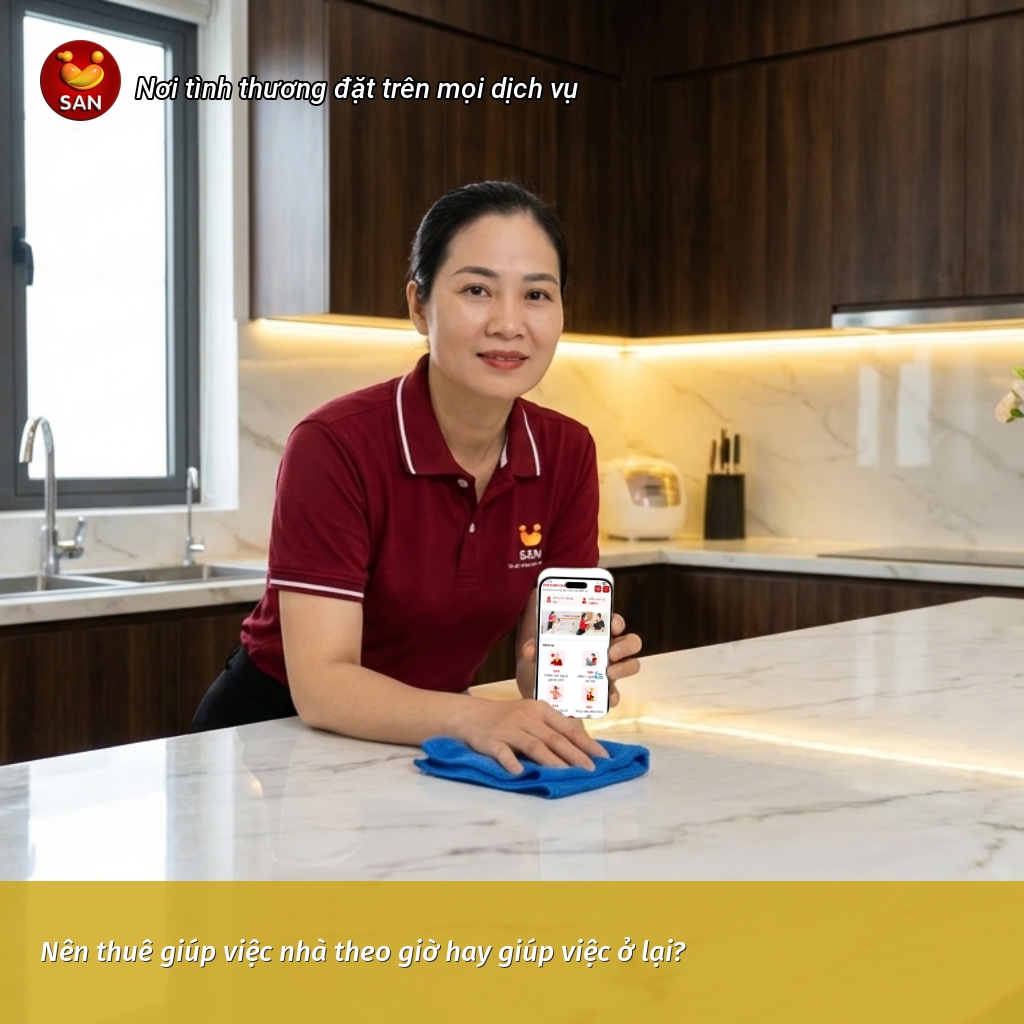 giúp việc nhà theo giờ hay ở lại