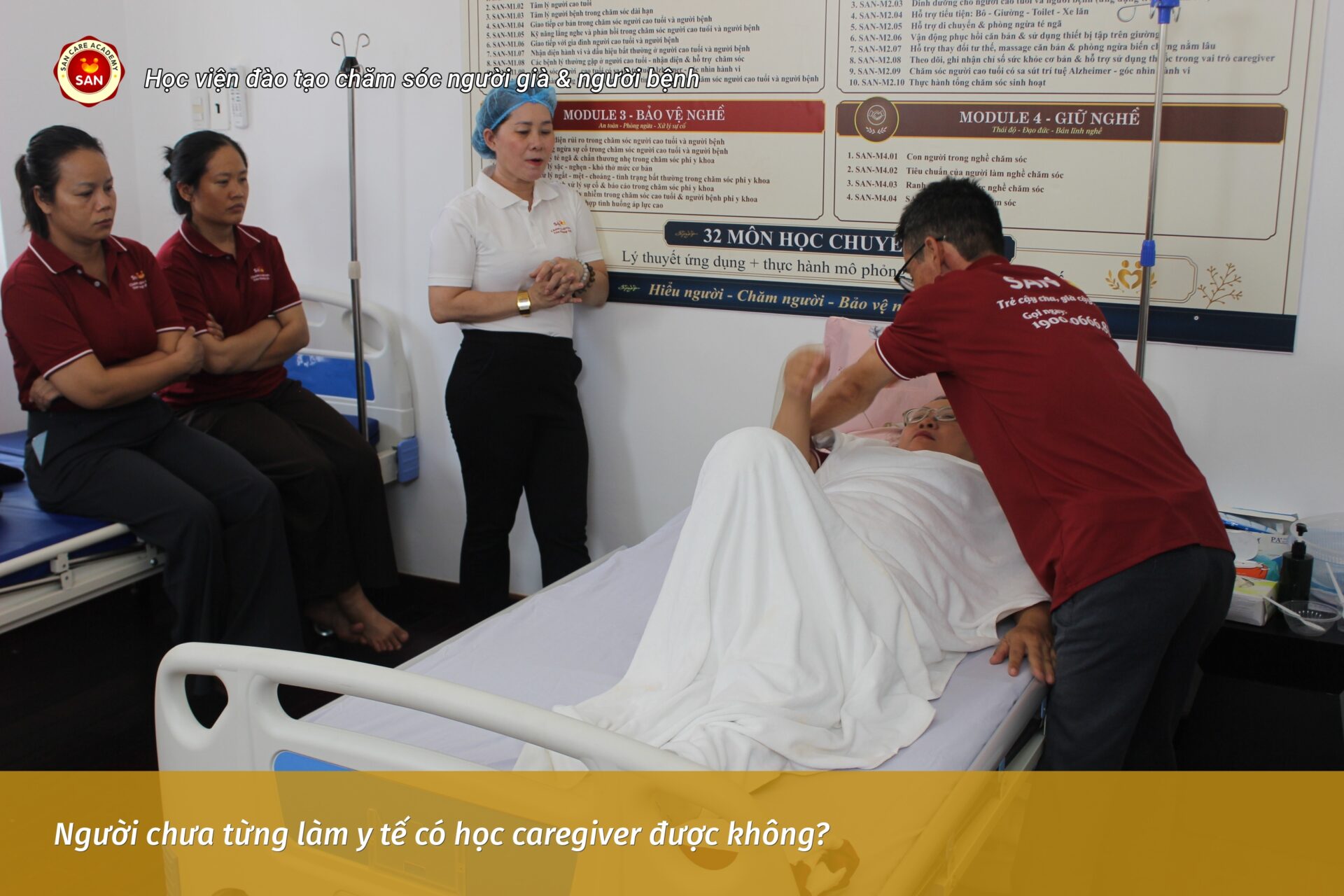 người chưa từng làm y tế có học caregiver