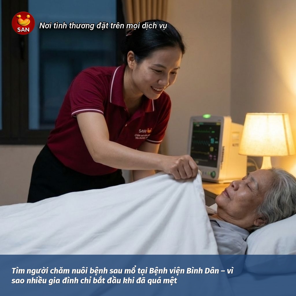 Tìm người chăm nuôi bệnh sau mổ tại Bệnh viện Bình Dân