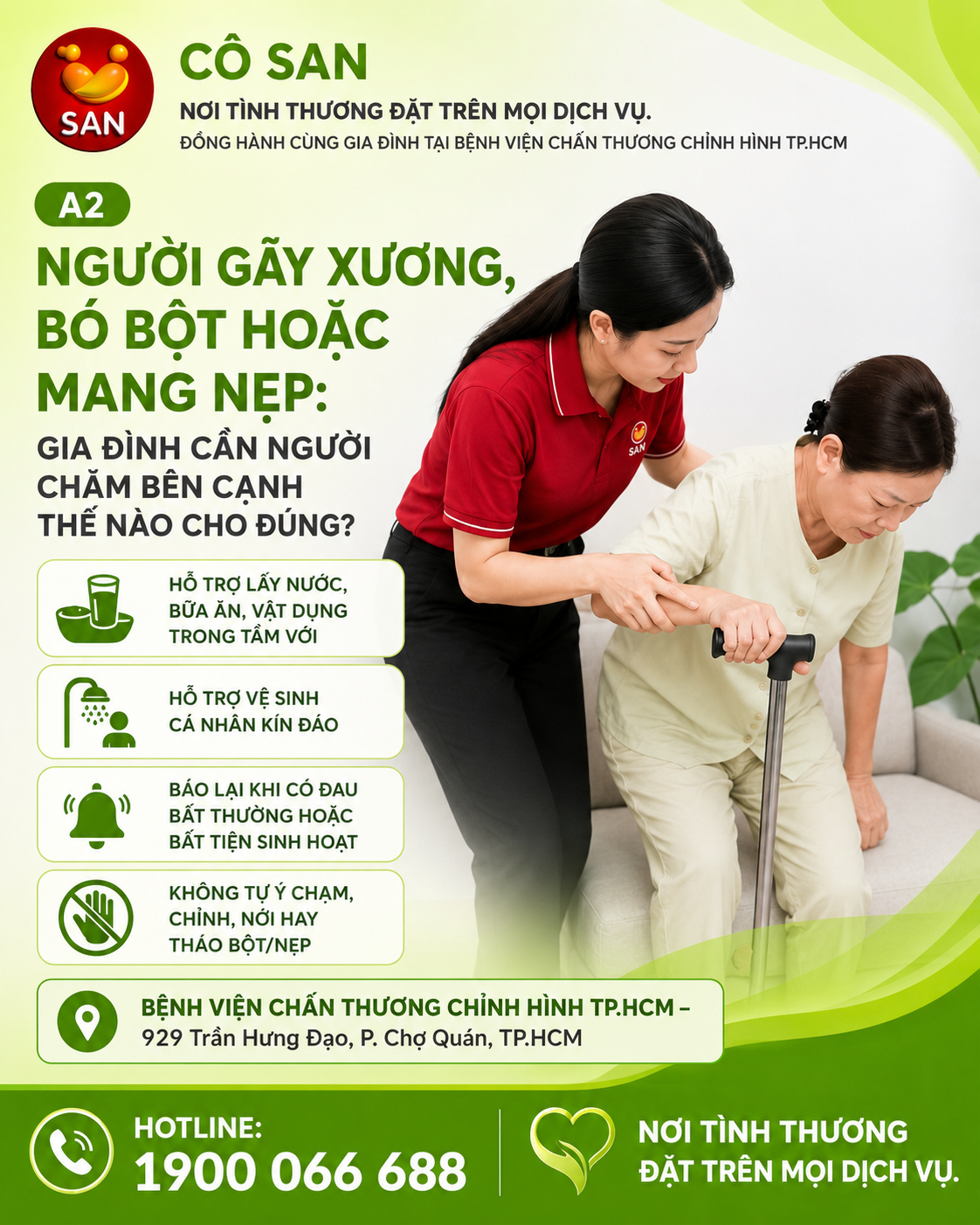 chăm sóc người gãy xương bó bột