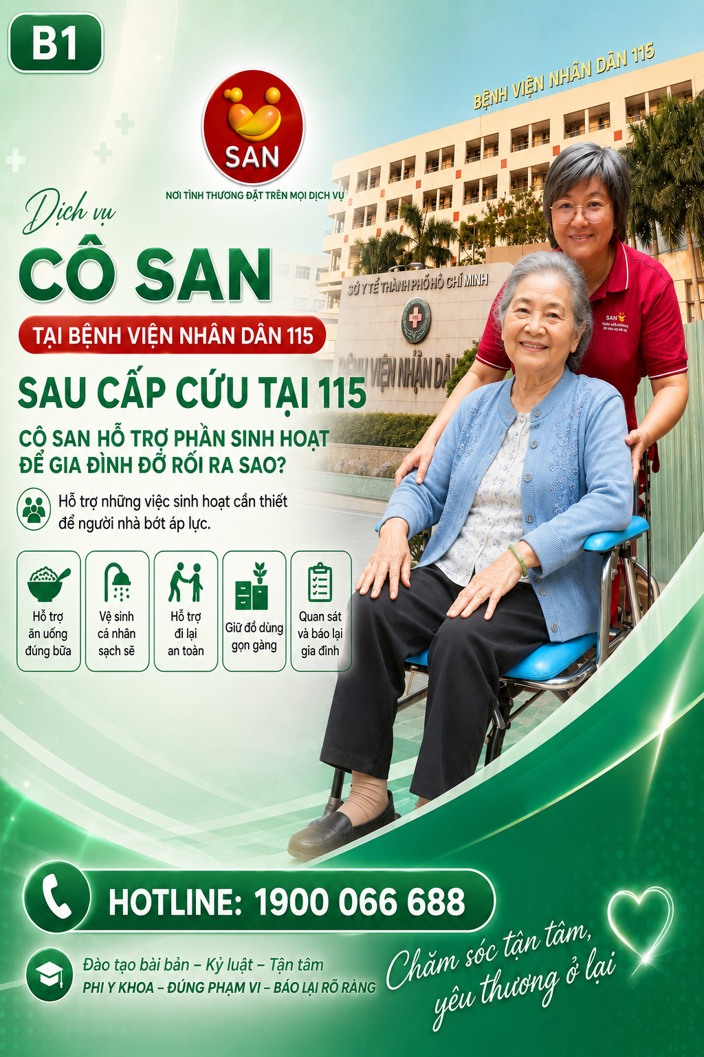 B1. Sau cấp cứu tại 115: Cô SAN hỗ trợ phần sinh hoạt để gia đình đỡ rối ra sao?