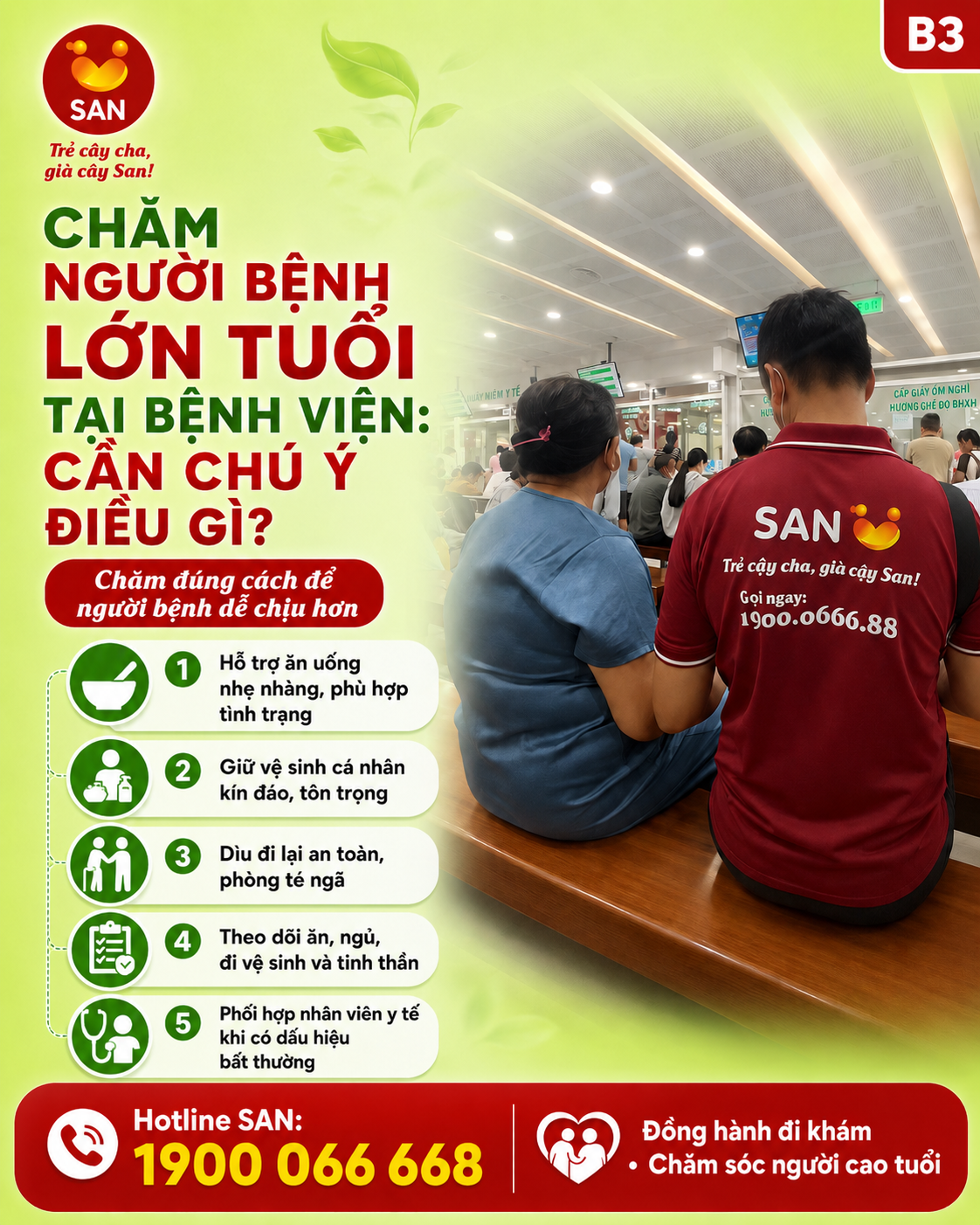 chăm người bệnh lớn tuổi tại bệnh viện