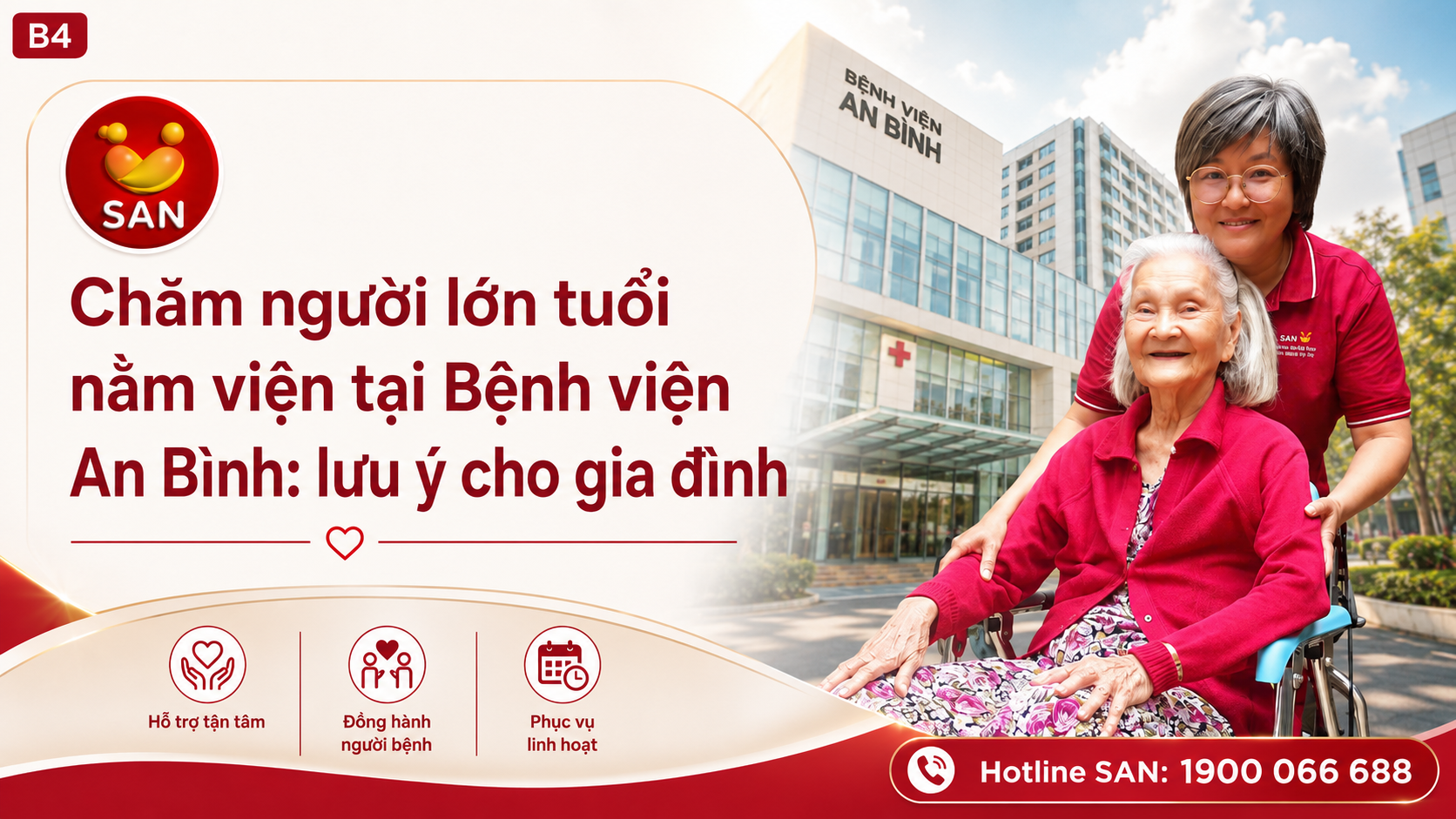 Chăm người lớn tuổi nằm viện tại Bệnh viện An Bình
