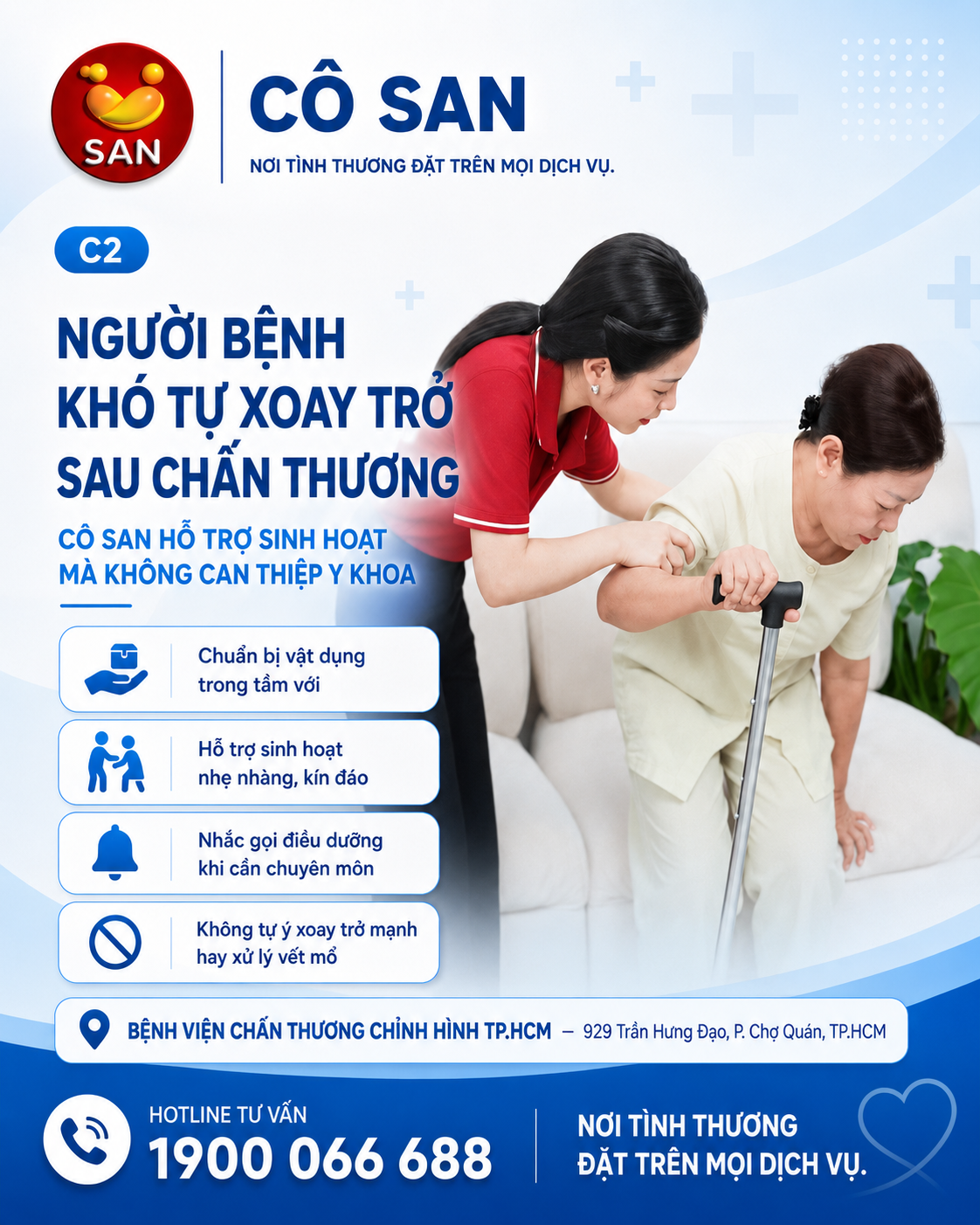 Cô SAN hỗ trợ sinh hoạt