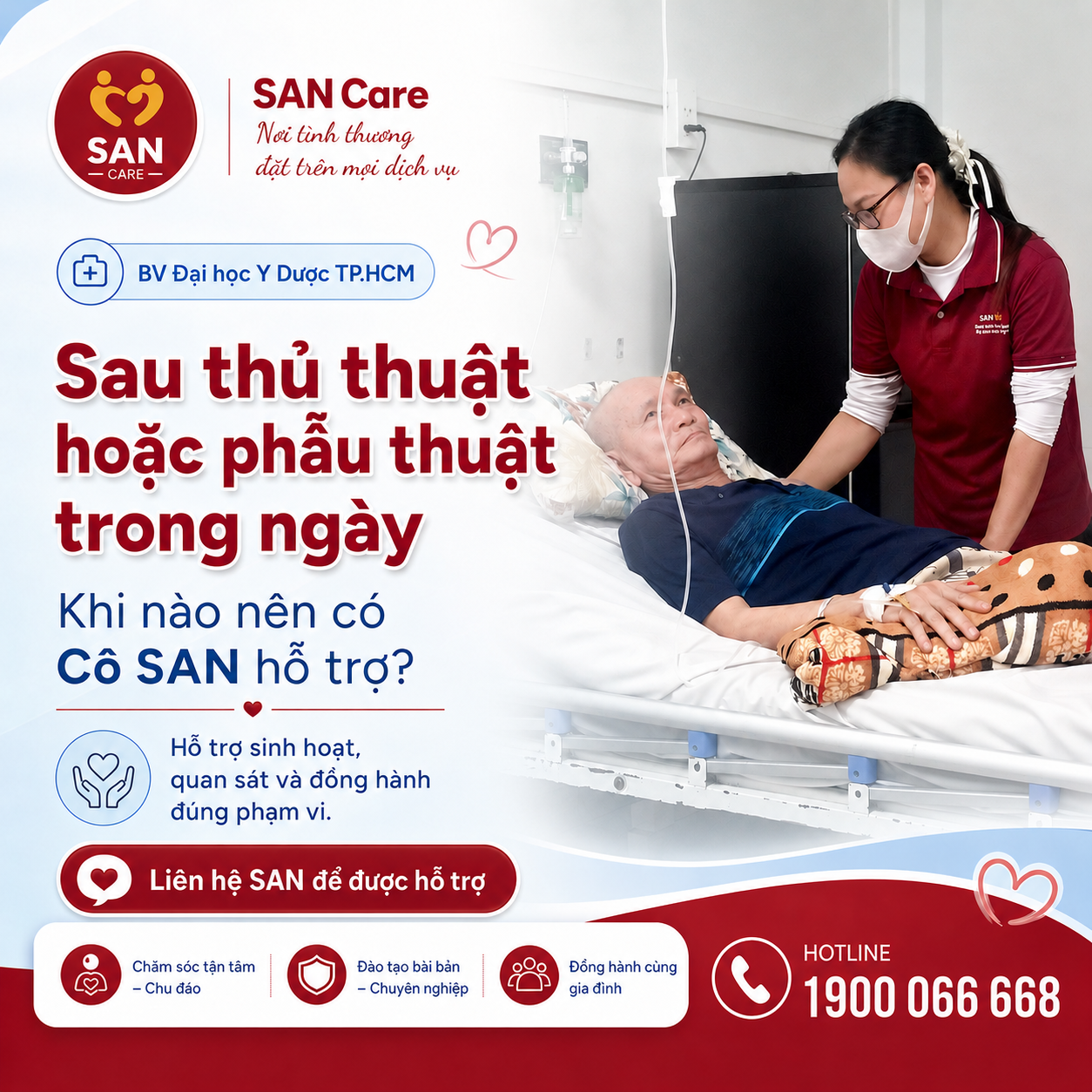 Sau thủ thuật hoặc phẫu thuật trong ngày