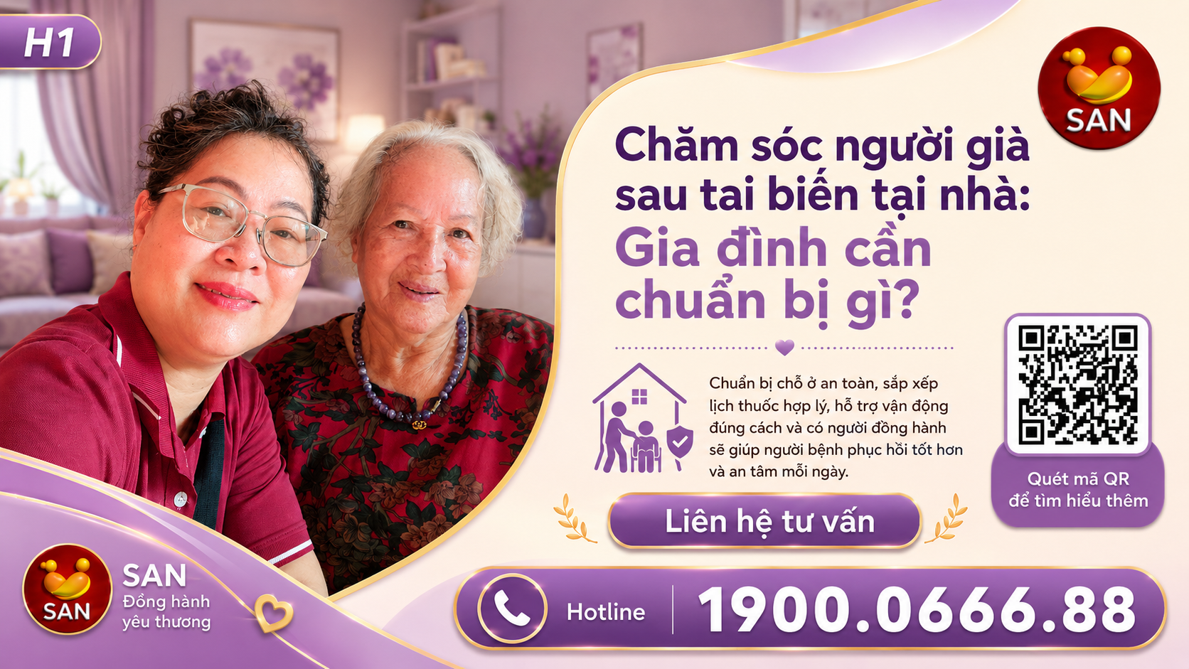 chăm sóc người già sau tai biến tại nhà