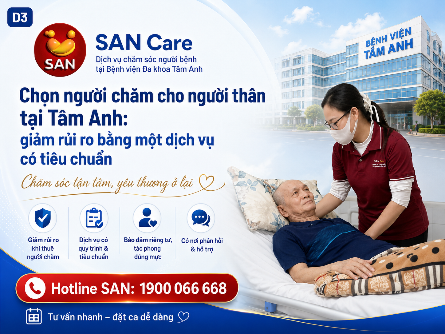 Chọn người chăm cho người thân tại Tâm Anh