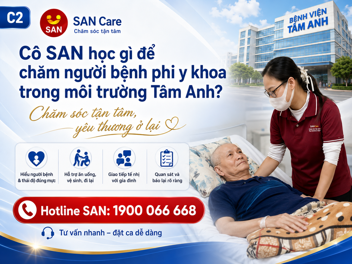 Cô SAN chăm người bệnh phi y khoa