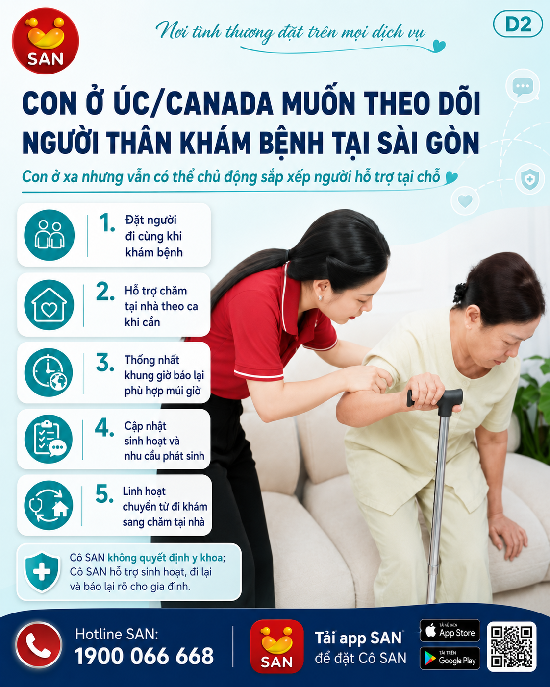 con ở Úc/Canada theo dõi người thân
