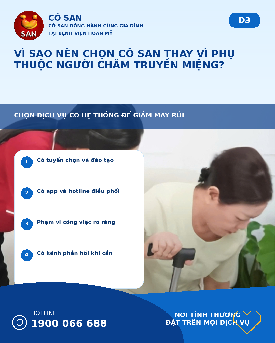 chọn Cô SAN thay vì người chăm truyền miệng