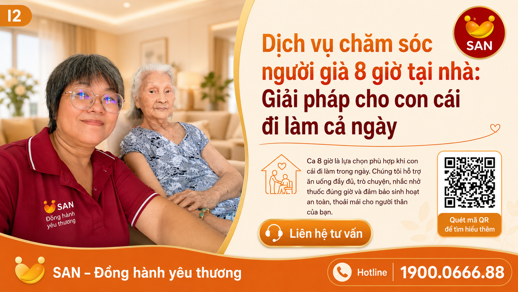 Chăm sóc người già 8 giờ tại nhà