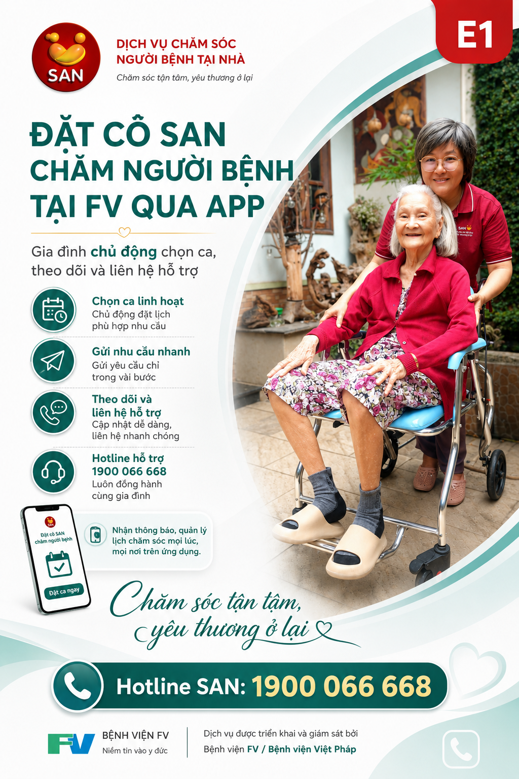 Đặt Cô SAN chăm người bệnh tại FV