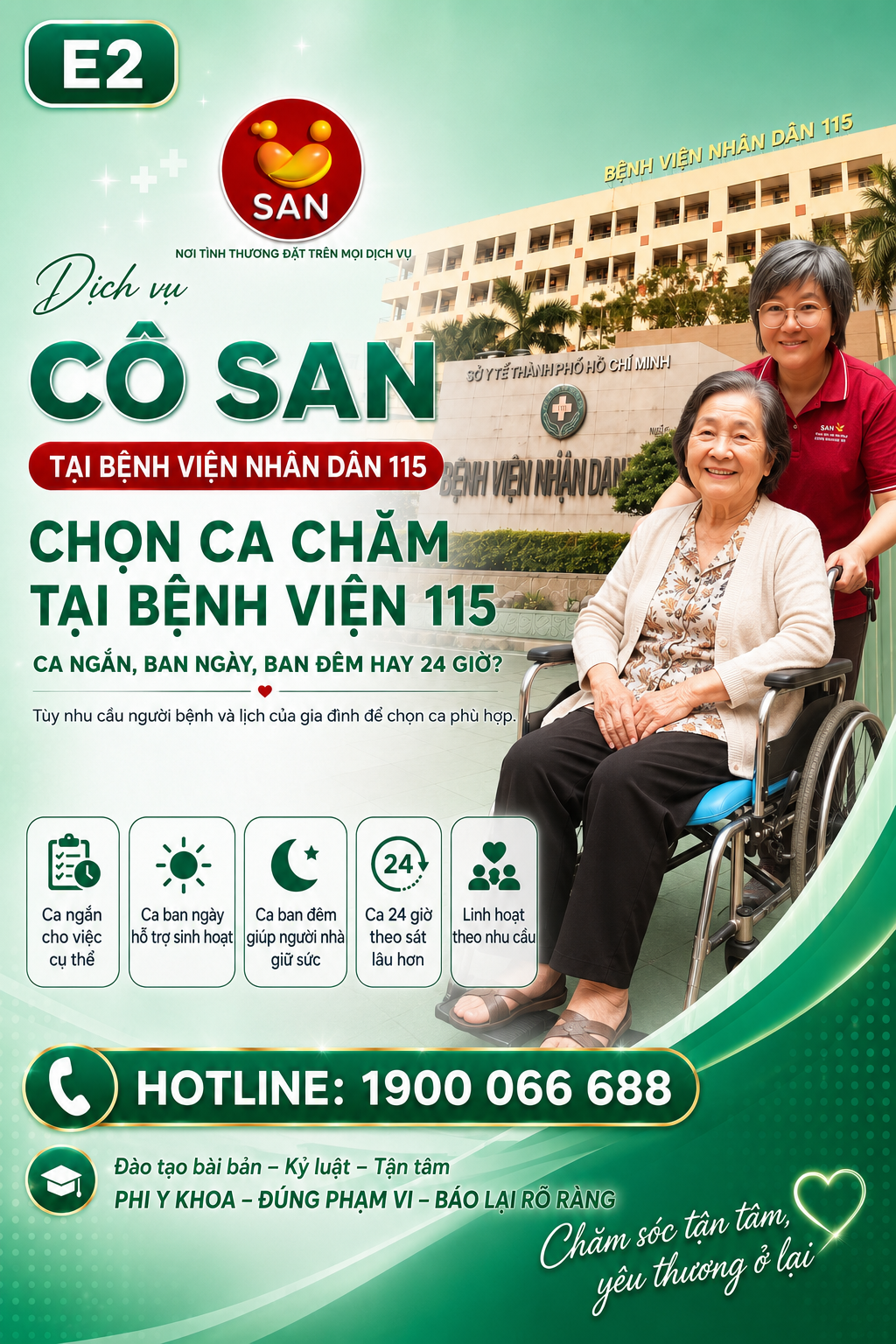 chọn ca chăm tại Bệnh viện 115