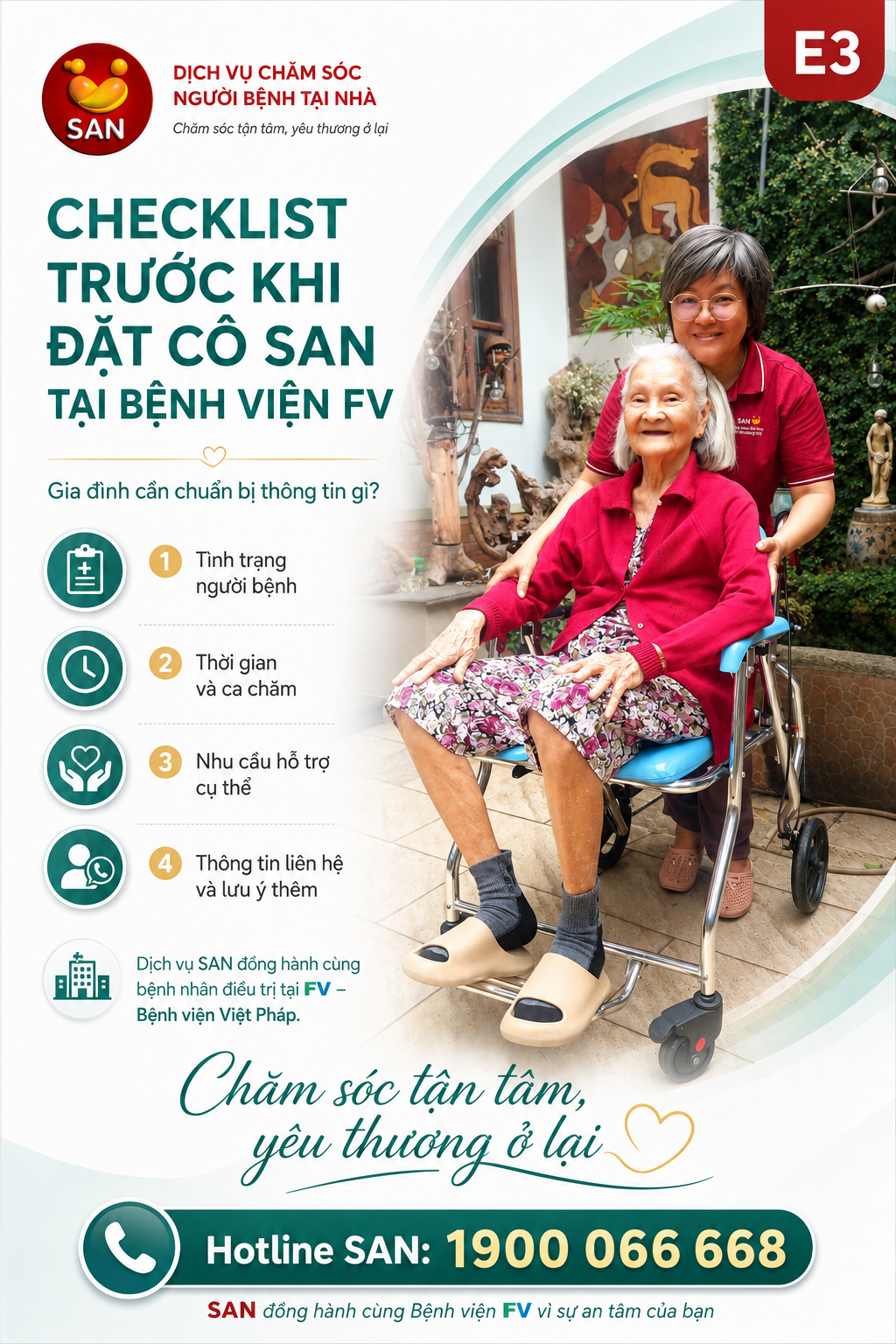 Checklist trước khi đặt Cô SAN tại Bệnh viện FV