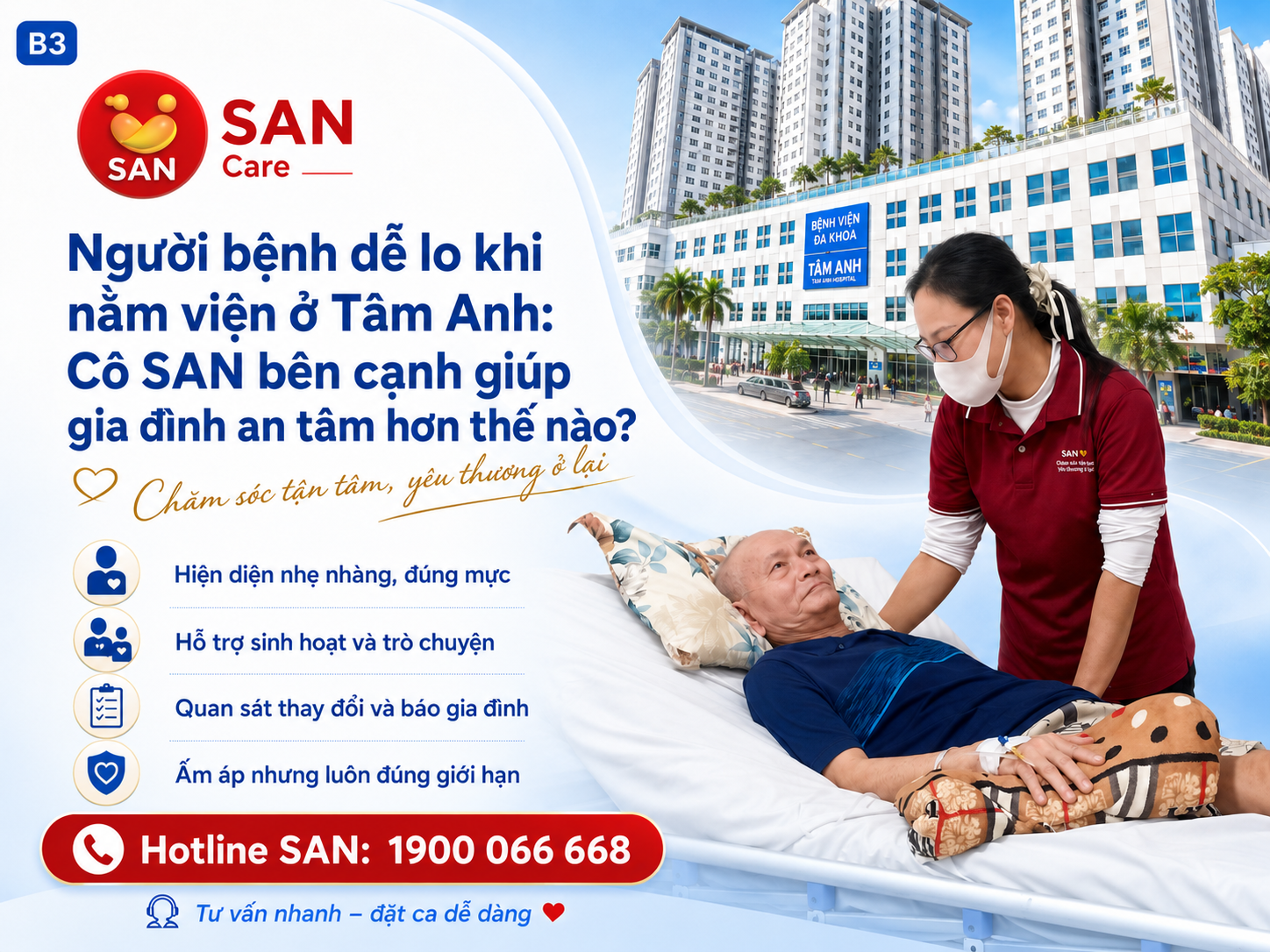 Cô SAN giúp người bệnh Tâm Anh