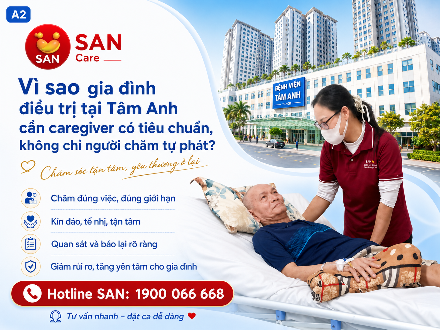 caregiver có tiêu chuẩn tại Tâm Anh