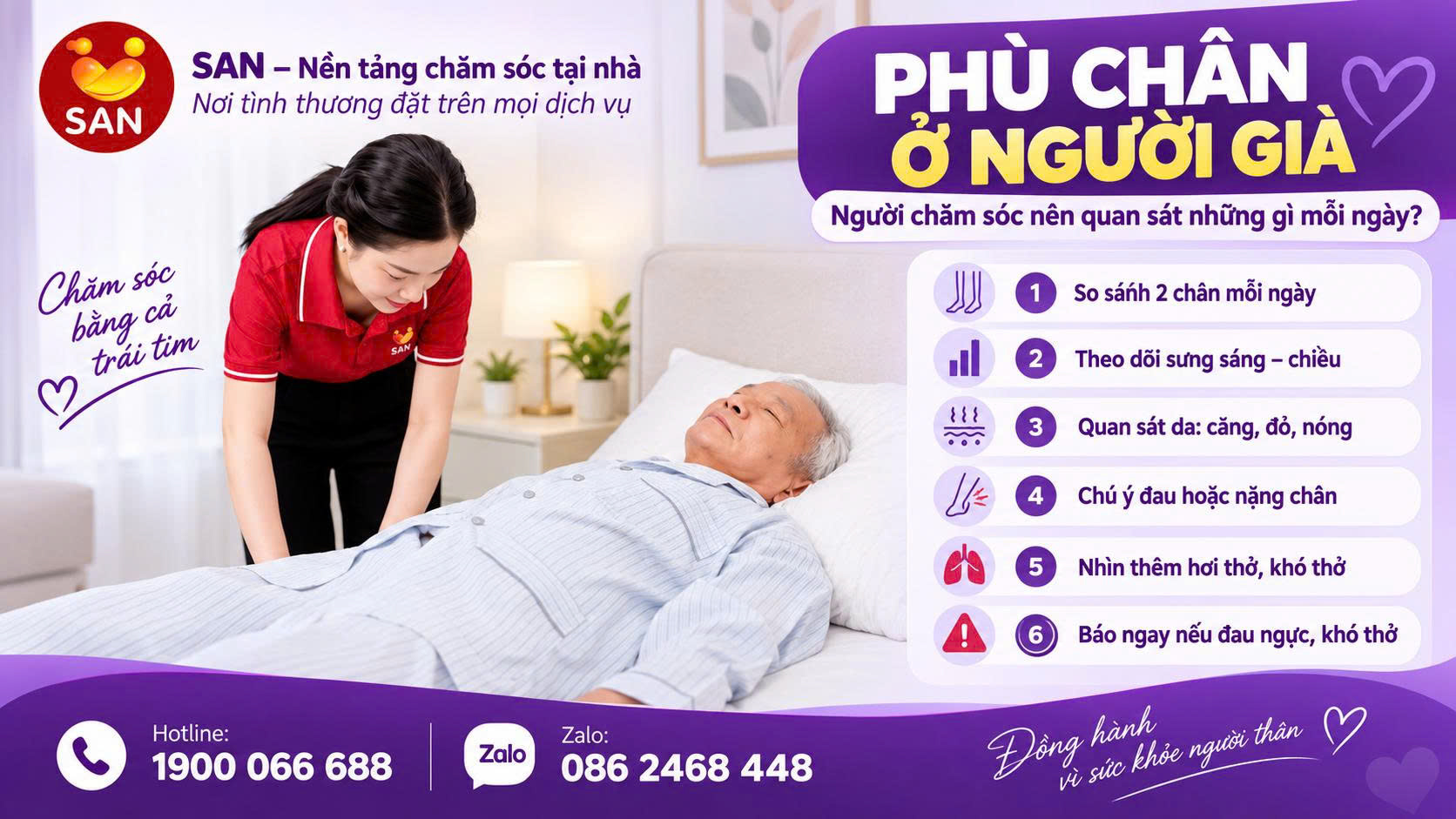 Phù chân ở người già có sao không? 7 điều người chăm sóc nên quan sát mỗi ngày