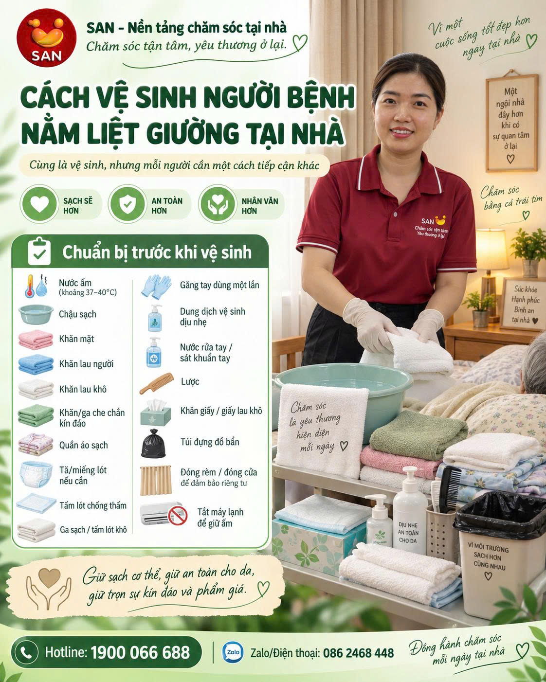 CÁCH VỆ SINH NGƯỜI BỆNH NẰM LIỆT GIƯỜNG TẠI NHÀ CÙNG LÀ VỆ SINH, NHƯNG MỖI NGƯỜI CẦN MỘT CÁCH TIẾP CẬN KHÁC
