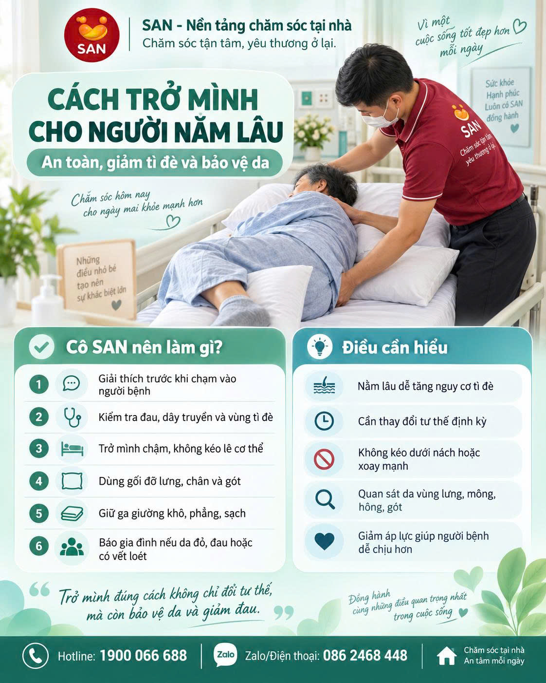 cách trở mình cho người nằm lâu