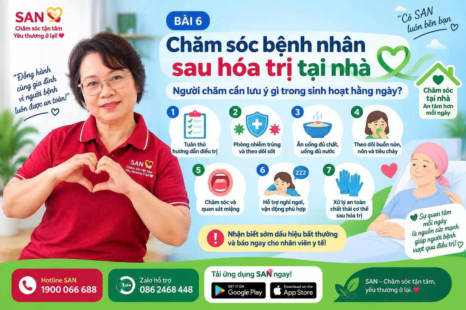 chăm sóc bệnh nhân sau hóa trị tại nhà