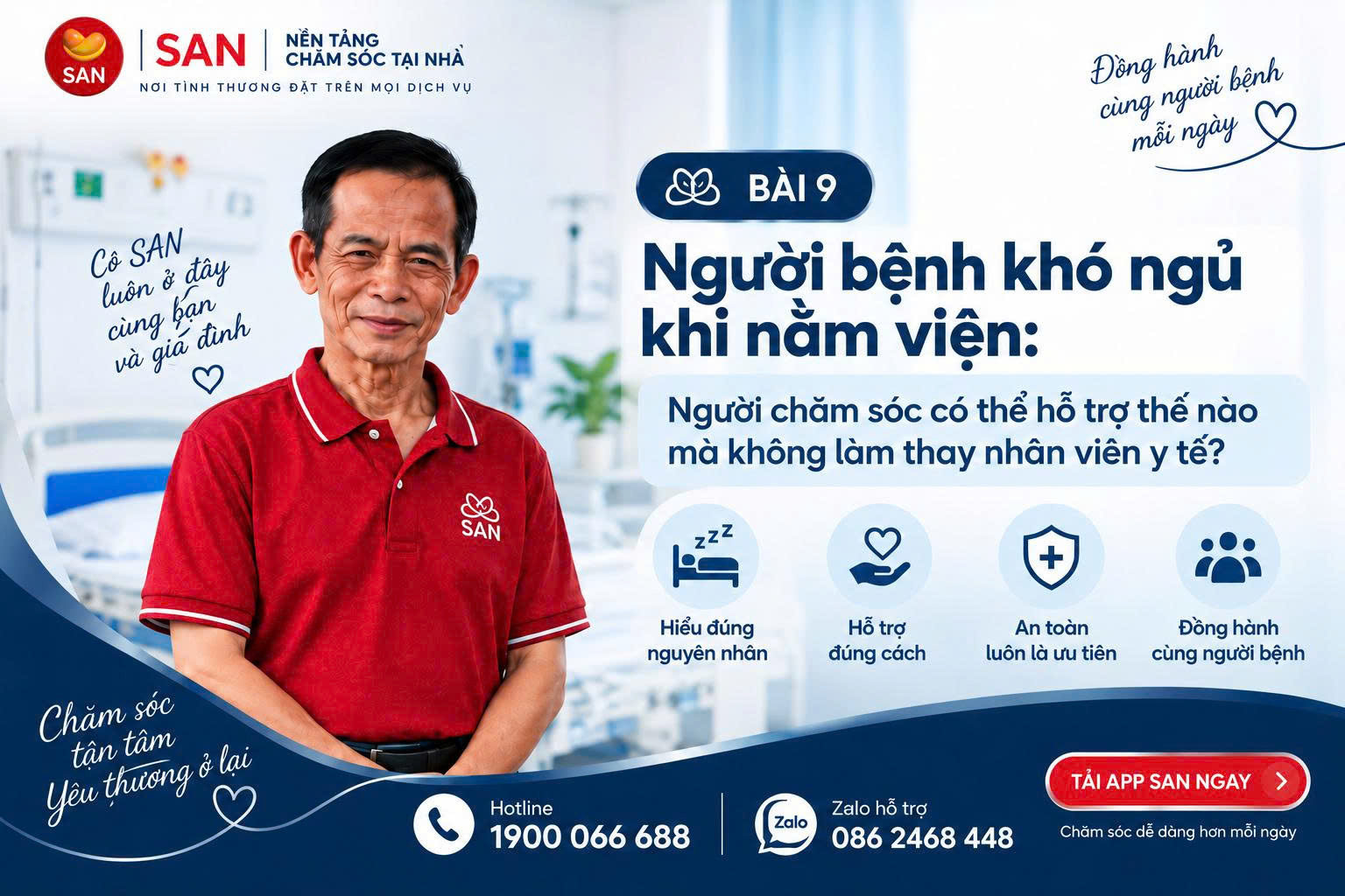 người bệnh khó ngủ khi nằm viện