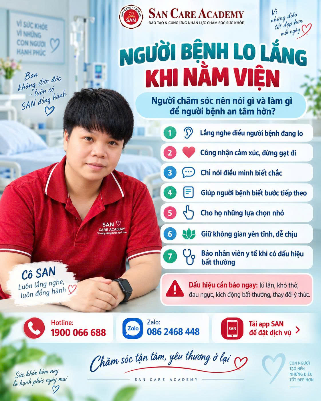 người bệnh lo lắng khi nằm viện