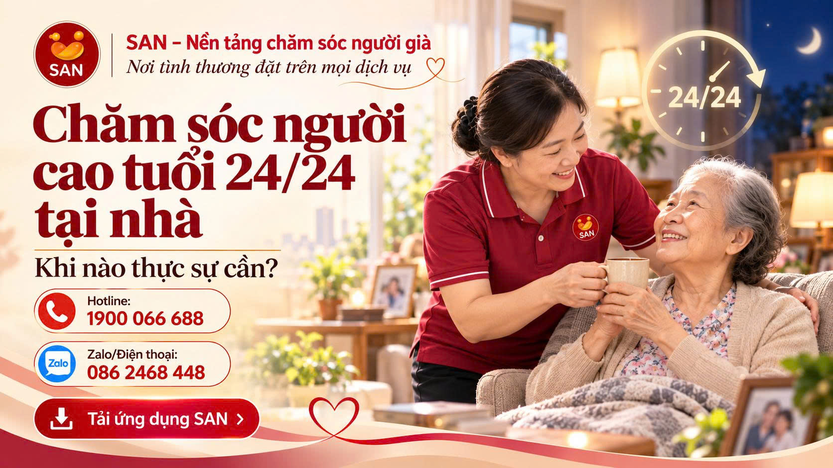 Chăm sóc người cao tuổi 24/24 tại nhà