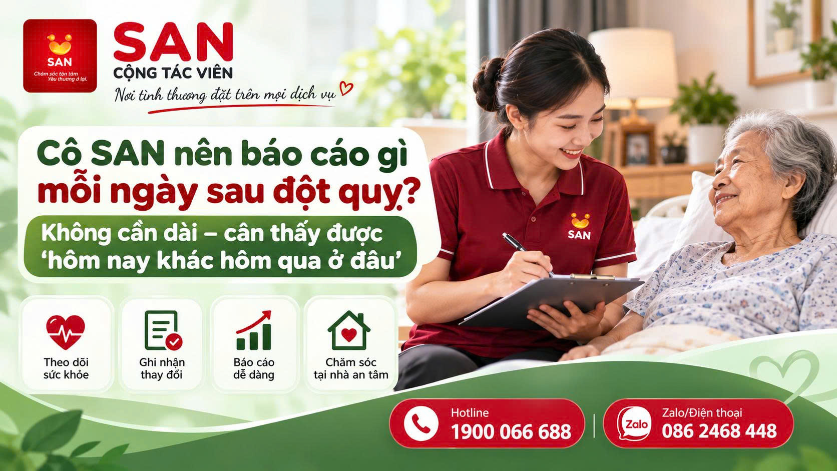 Cô SAN báo cáo sau đột quỵ