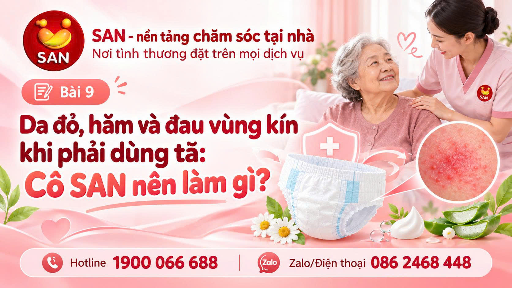 Da đỏ, hăm và đau vùng kín