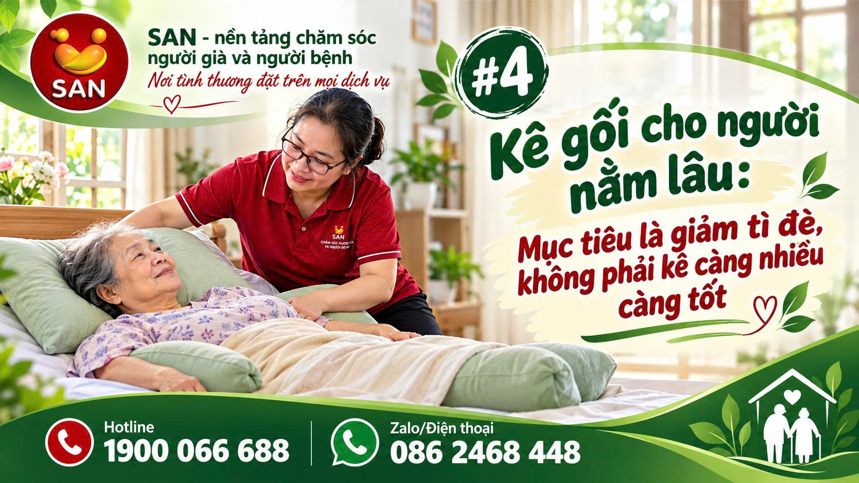Kê gối cho người nằm lâu