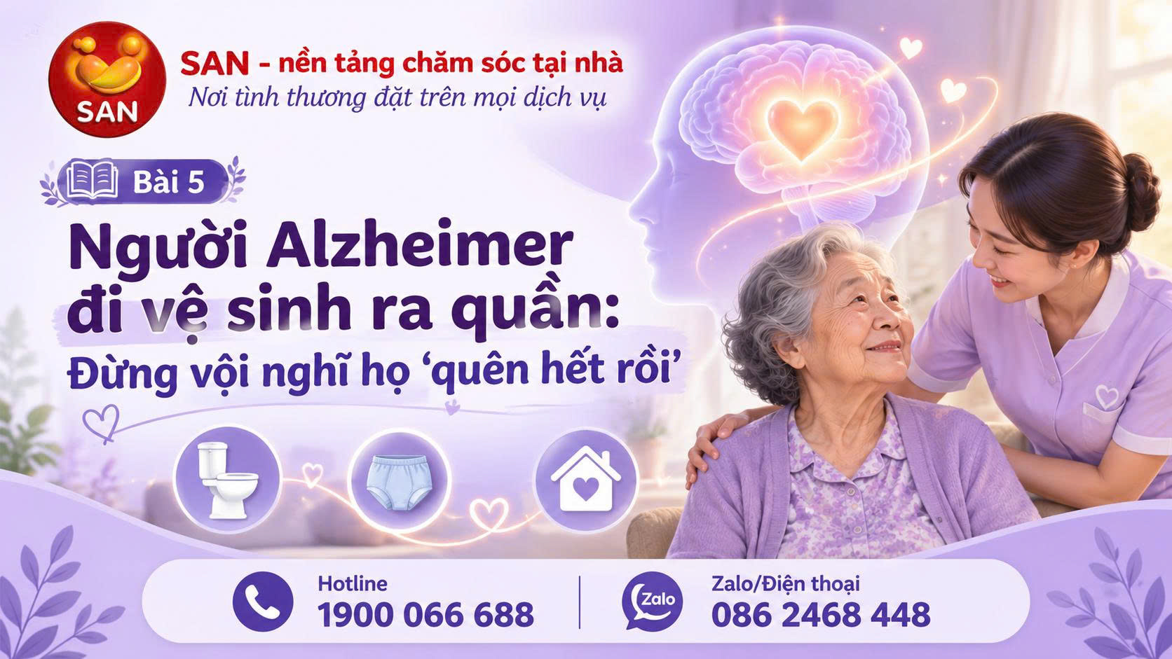 Người Alzheimer đi vệ sinh ra quần