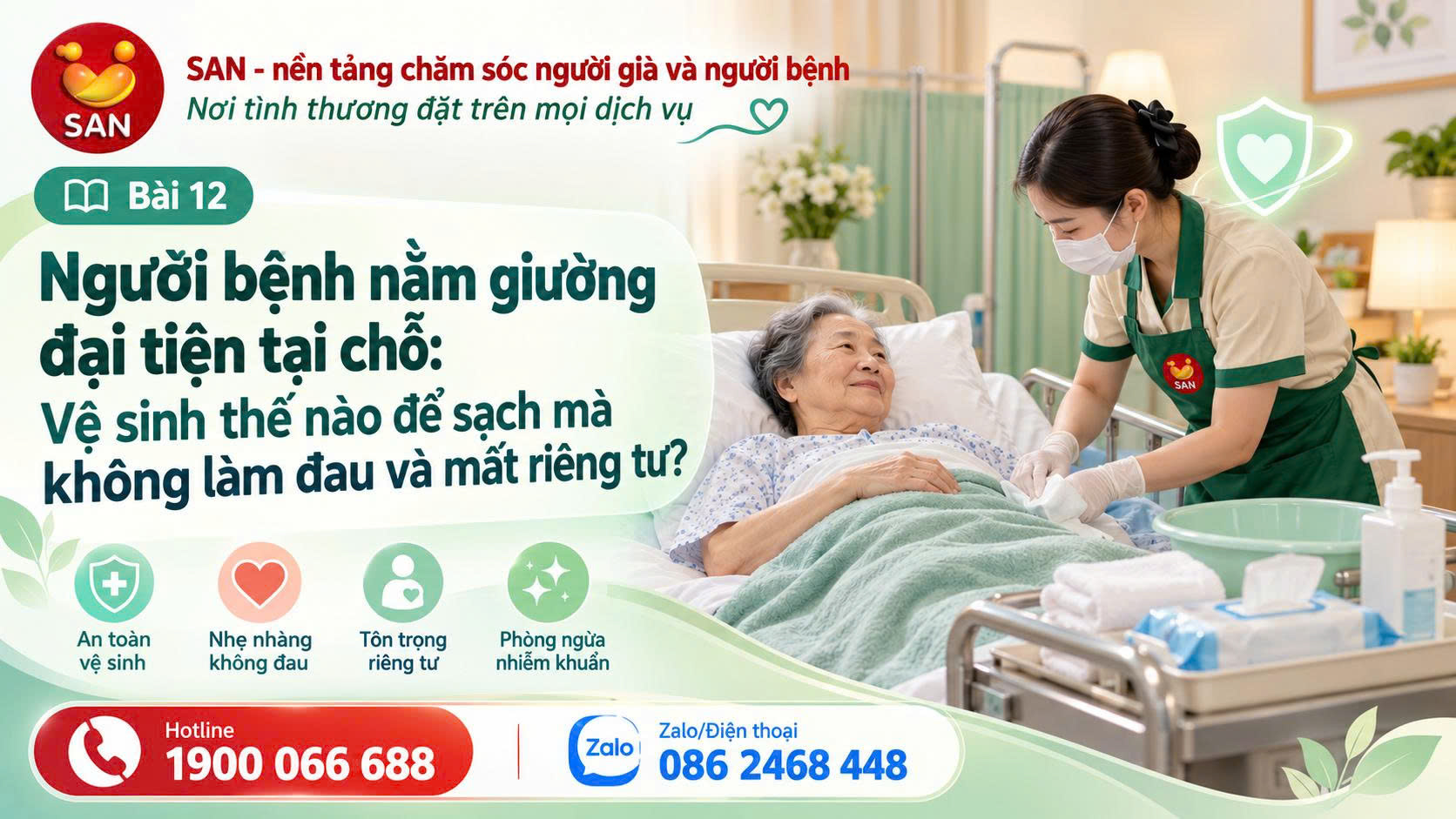 Vệ sinh đại tiện người bệnh nằm giường