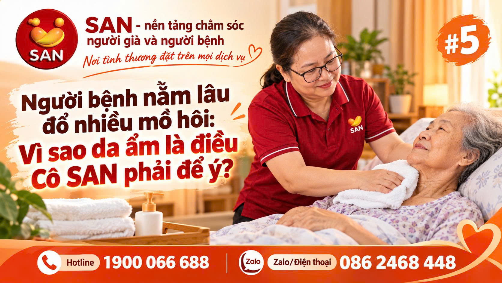 Người bệnh nằm lâu đổ nhiều mồ hôi