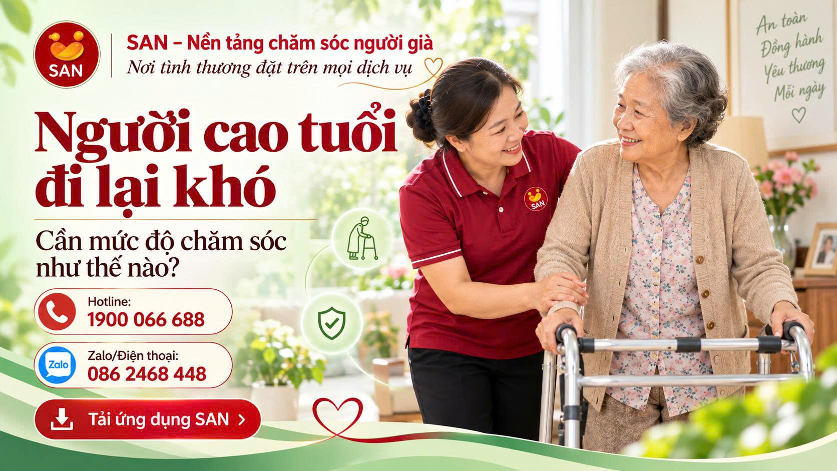 Người cao tuổi đi lại khó