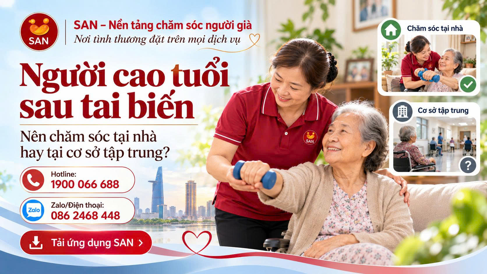 chăm sóc người cao tuổi sau tai biến
