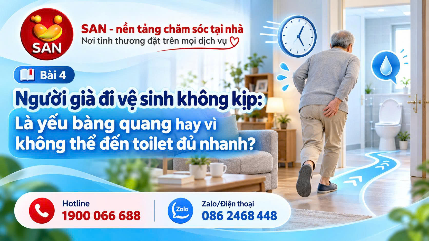 Người già đi vệ sinh không kịp
