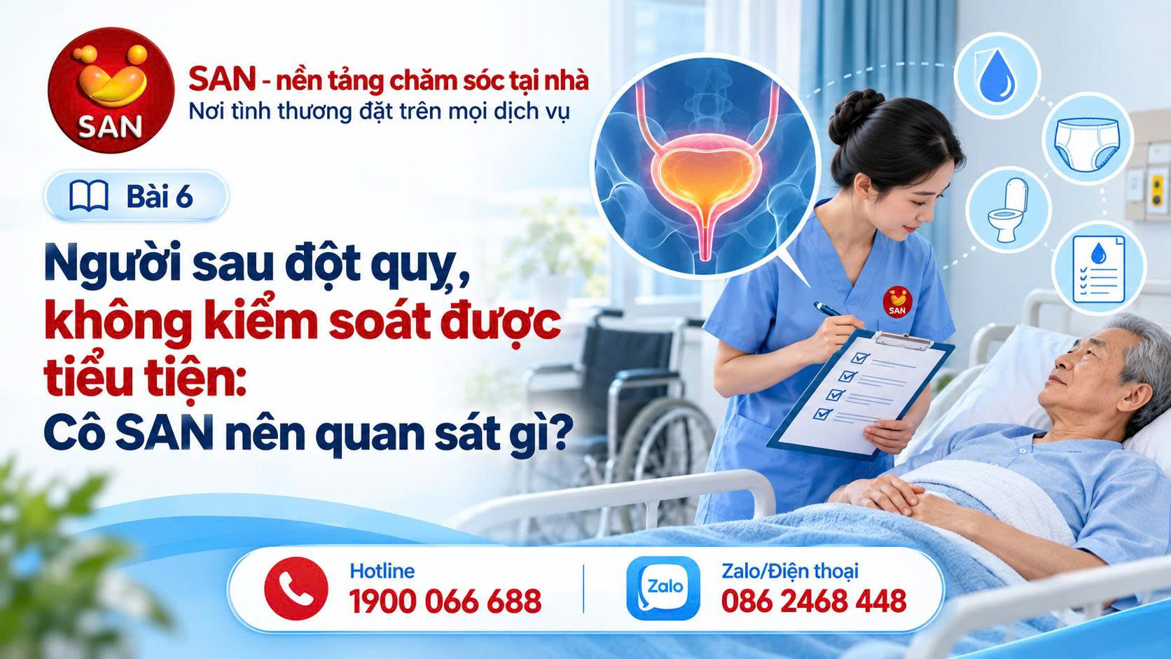 Người sau đột quỵ không kiểm soát tiểu tiện